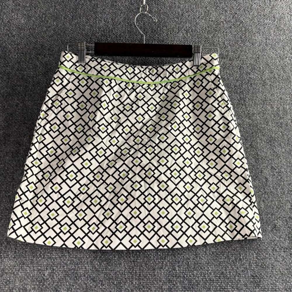 Fairway & Greene Golf Skort Women's Sz 4 Tennis Pickle Ball Skirt White Green